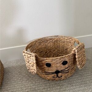 Woven Dog Face Basket for Kids